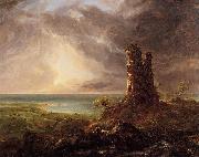 Thomas Cole Romantic Landscape with Ruined Tower Spain oil painting artist